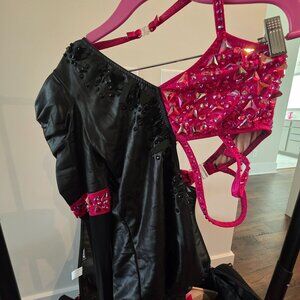 Glamour Black and Red Dance Costume